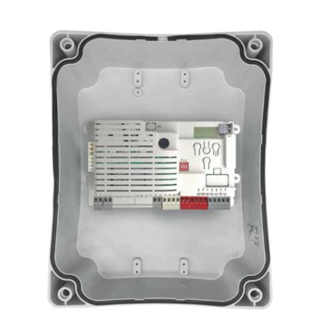 CENTRALE DE CMDE POUR 2 MOTEURS BATTANTE 24 V RÉCEPTEUR RADIO INTÉGRÉ, BOXÉE