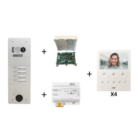 KIT VIDEO ALU 1R 4 BP 2VOICE PROGRAMMÉ