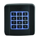 CLAVIER A CODE D\'EXTERIEUR. 12 TOUCHES. ECLAIRAGE BLEU. GRIS
