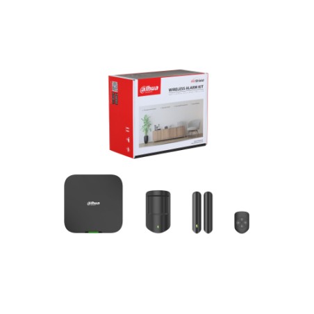 Kit Centrale intrusion Airshield IP WiFi 4G + contact + Pir Pet + Téléco, Noire