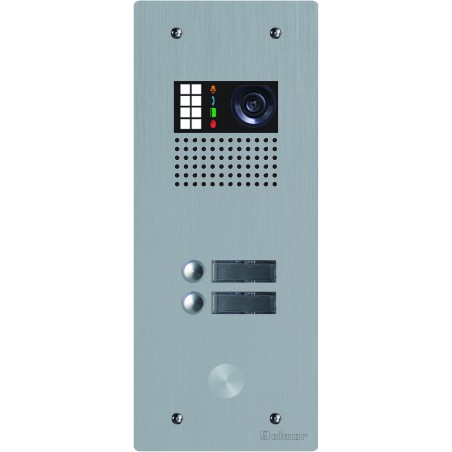 Platine monobloc alu audio ou vidéo BUS G2P 1 rangée 2 boutons