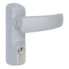 Poignée bequille + cyl . grand modele gris metal