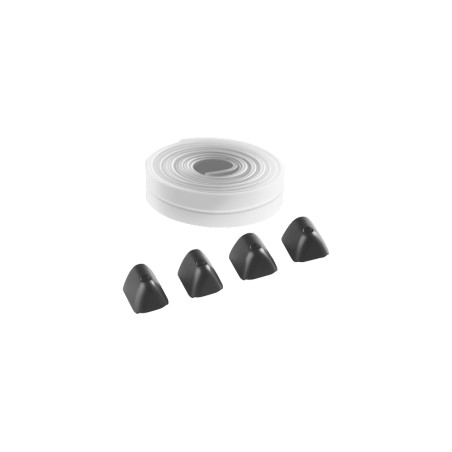CAOUTCHOUC DE PROTECTION ANTICHOC, 12 M ET CAPUCHONS (TRANSPARENT)