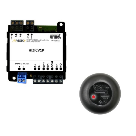 Kit Vigik+ : centrale HIZICV1P + lecteur T25PLUS, sécurité renforcée.