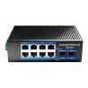 Switch Indutriel Rail DIN GE PoE - Non manageable - 8 ports +2SFP