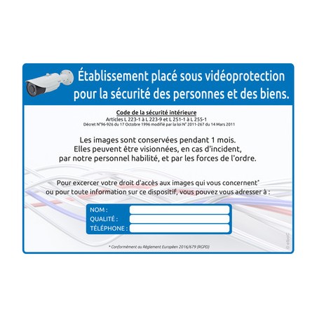 ETIQUETTE VIDEOPROTECTION A4