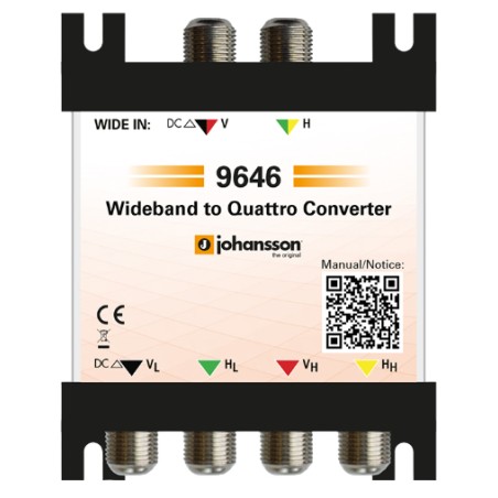 Convertisseur LNB large bande (V&H) en QUATTRO - Vbasse Vhaute Hbasse Hhaute