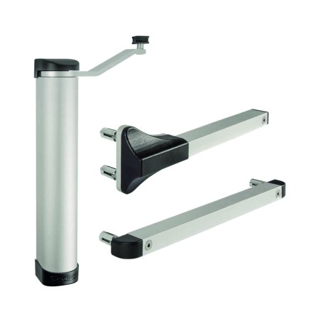 Ferme-portail compact hydraulique réglable pour tout type de portail in Argent