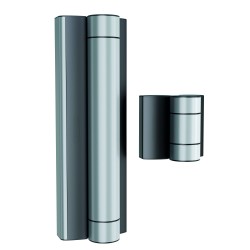 Charnière avec ferme-portillon motorisé intégré pour les accès piétons - Noir