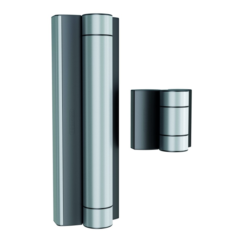 Charnière avec ferme-portillon motorisé intégré pour les accès piétons - Noir