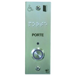 BP PMR SONORE/LUMINEUX SR PLAQUE INOX 115X40MM 2VIS AV+TEMPO