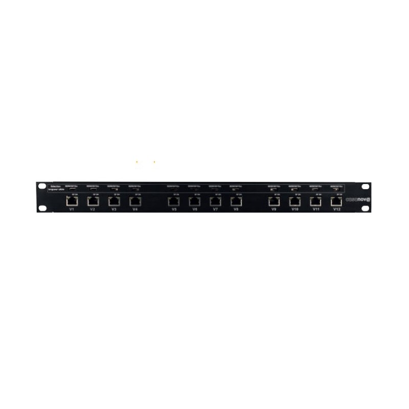 Tiroir LAN -Switch TV optique 19'' - 1U - 12 Ports RJ45