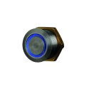 BOUTON POUSSOIR INOX LUMINEUX NO/NF 19 MM - COULEUR BLEUE -