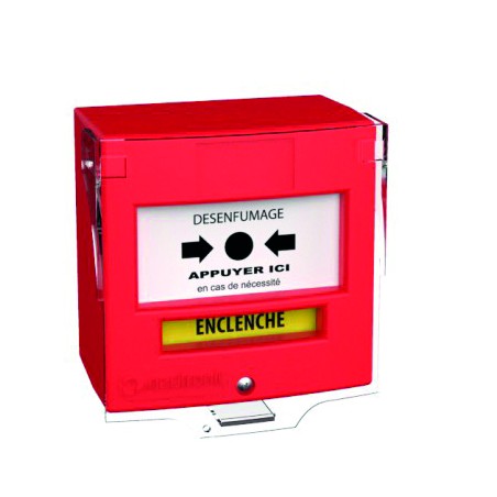 DECLENCHEUR MANUEL ROUGE 1 CONTACT DESENFUMAGE + CAPOT