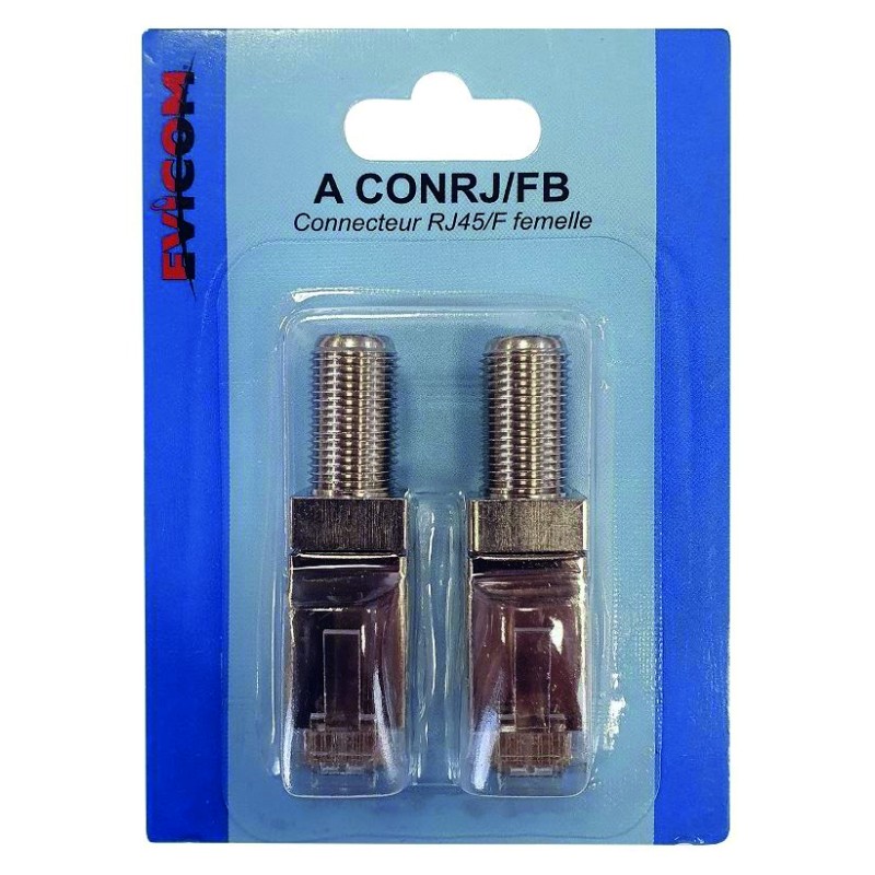 ADAPTATEUR RJ45 VERS F BALUN (blister de 2pcs)