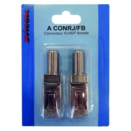 ADAPTATEUR RJ45 VERS F BALUN (blister de 2pcs)