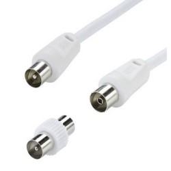 CORDON TV 9.52MM - 3C2V - MALE / FEMELLE - 2M + ADAPTATEUR