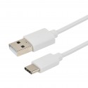 CORDON USB 2.0 – A M / C M – 3A – BLANC – 2M