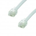 CORDON RJ11 Male / Male – Haut–DEbit ADSL – Blanc – 2m