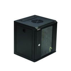 COFFRET 10'' PORTE VITREE 6U PROF 300MM NOIR MONTE