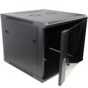 COFFRET 19\'\' PORTE VITREE 6U PROF 450MM NOIR MONTE