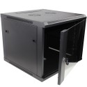 COFFRET 19\'\' PORTE VITREE 12U PROF 600MM NOIR MONTE