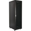 BAIE 19\'\' 22U 600X600 PORTE VITREE NOIRE LIVREE MONTEE + ACC