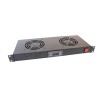 PANNEAU 1U DE 2 VENTILATEURS / THERMOSTAT + AFFICHAGE / NOIR