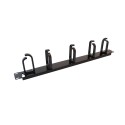 GUIDE CORDON 19\'\' 1U 5 ANNEAUX PLASTIQUE NOIR