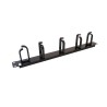 GUIDE CORDON 19'' 1U 5 ANNEAUX PLASTIQUE NOIR