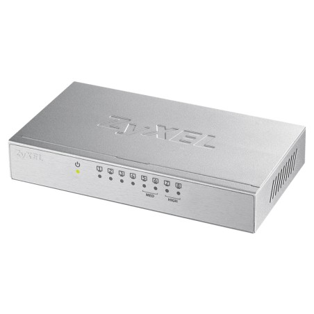 SWITCH 8 PORTS Gbps RJ45 QoS BOITIER METAL ALIM EXTERNE