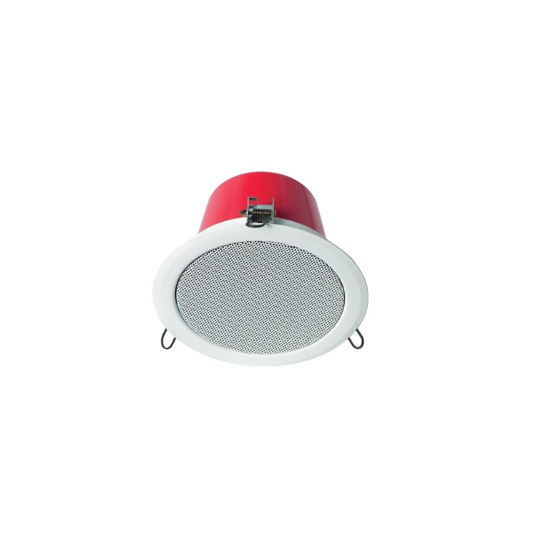 HAUT-PARLEUR DE PLAFOND ANTI-FEU METAL BLANC CAPOT ALU