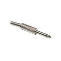 FICHE JACK 6.35 MM MONO MALE CORPS METALLIQUE CHROME