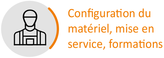 Nous vous aidons à la configuration du matériel, de la mise en service et de la formation